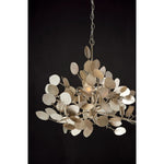 wrought iron chandelier lunaria inspired silver leaf