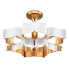 lotus shaped chandelier white gold leaf