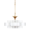 lotus shaped chandelier white gold leaf