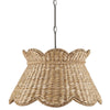 natural water hyacinth scallop shade pendant light