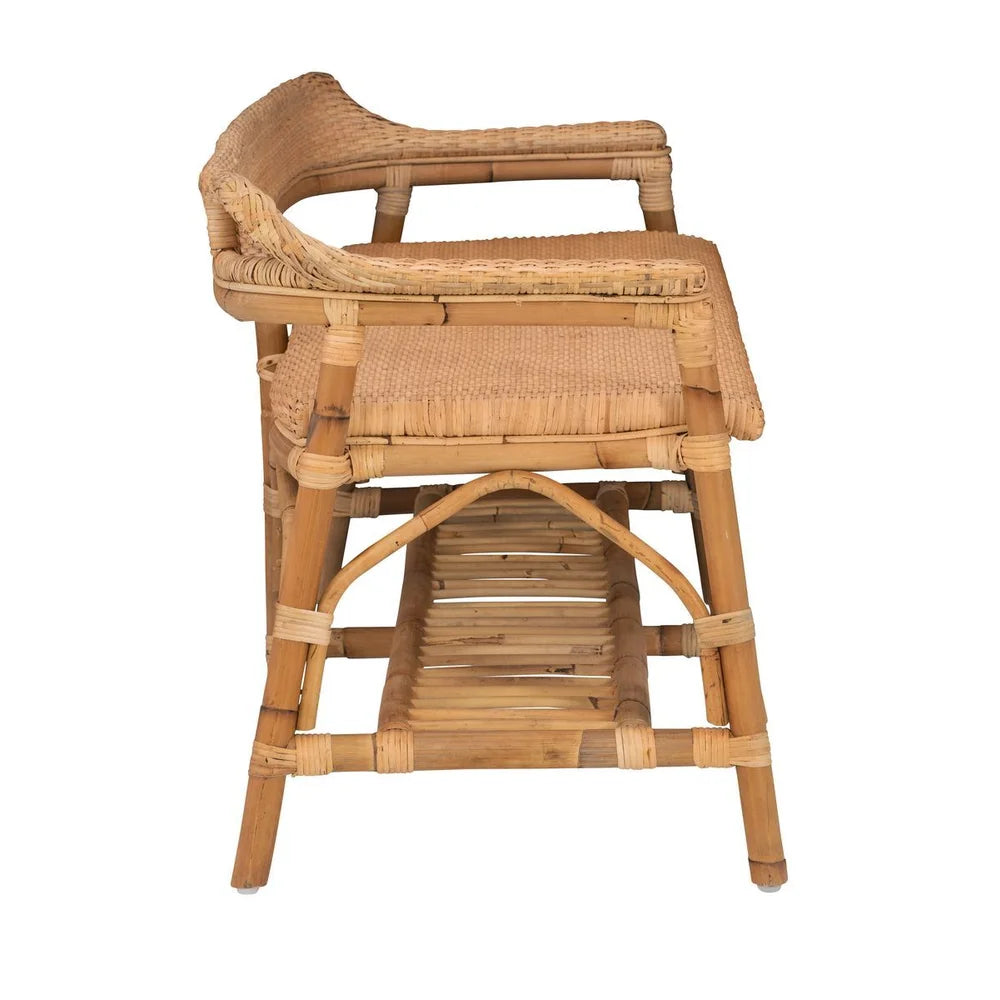 Wicker benach on a white background