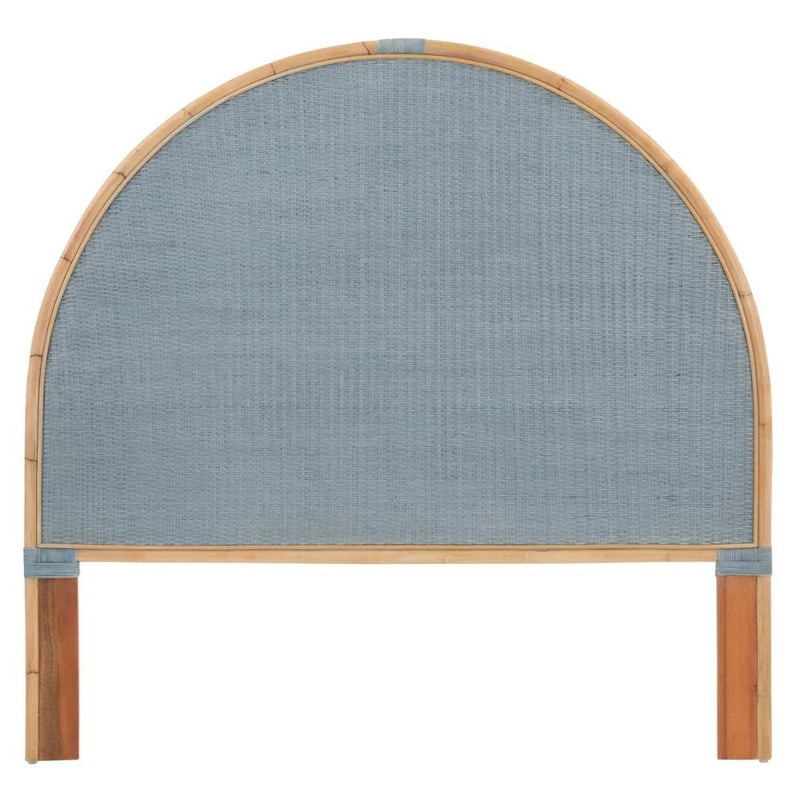 woven queen headboard coastal blue rattan natural