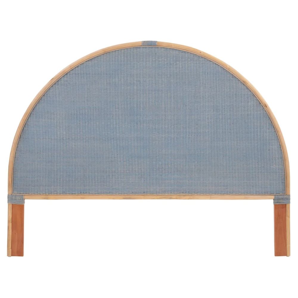 coastal blue king headboard woven natural