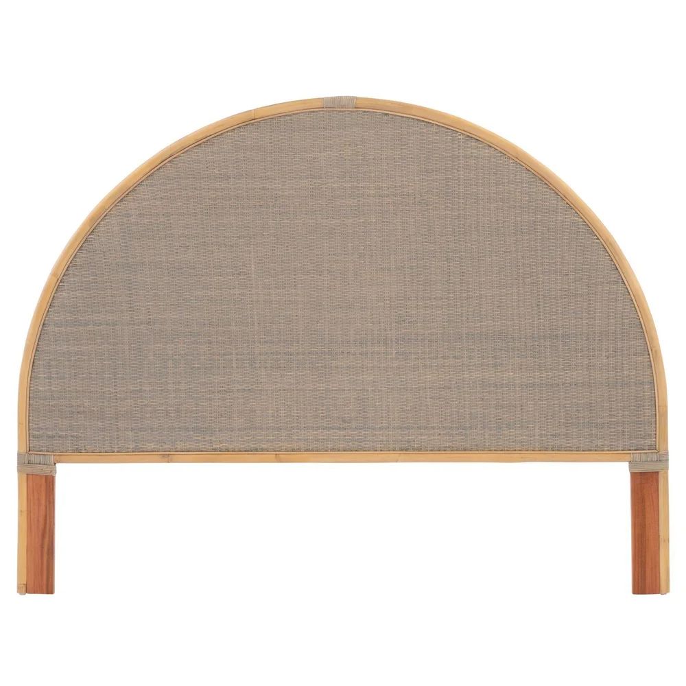 fog gray arched king headboard woven natural