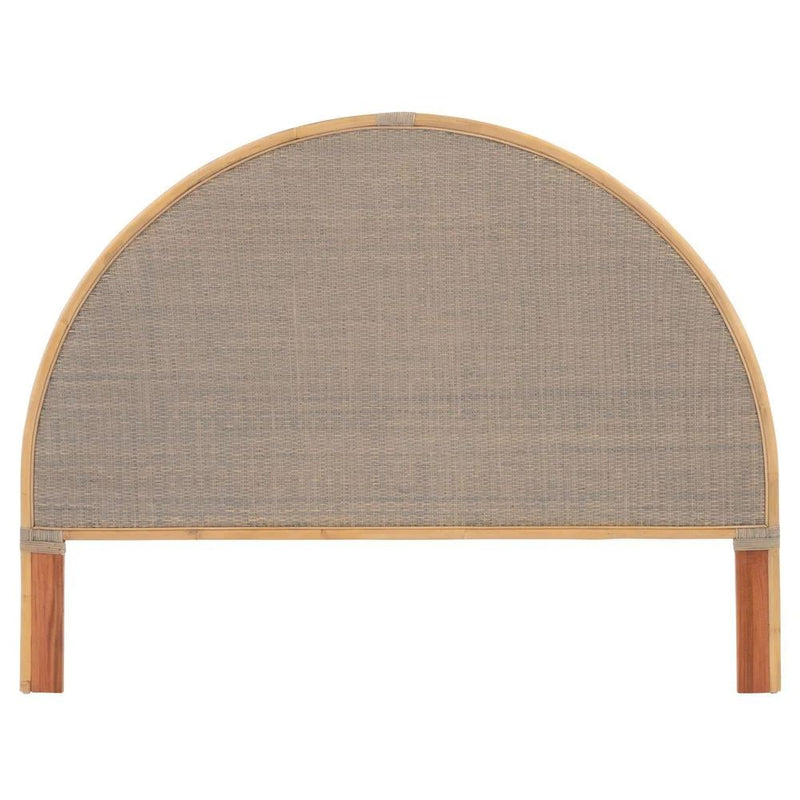 fog gray arched king headboard woven natural