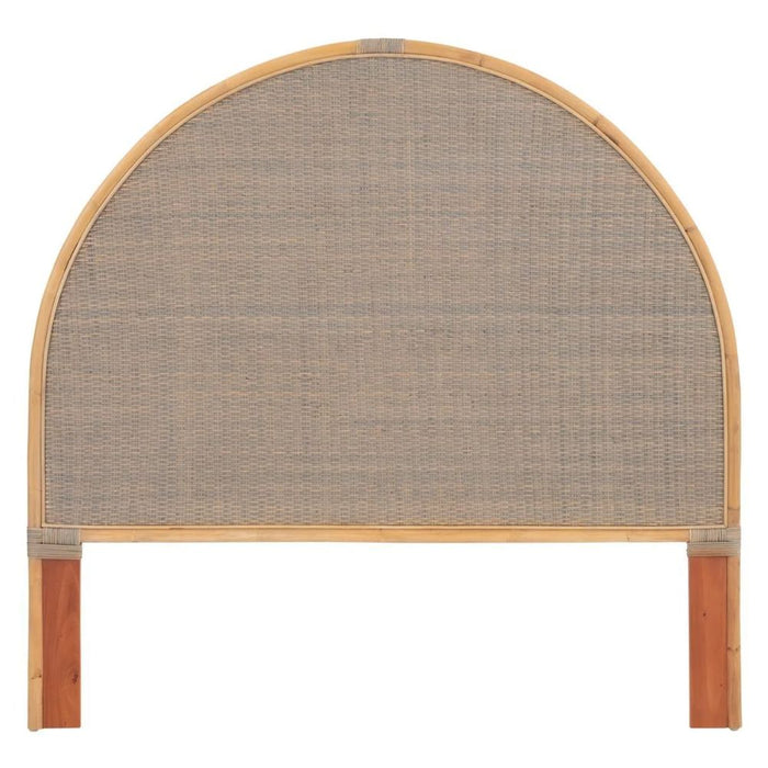 woven headboard fog gray rattan natural