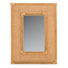 polished rattan wall mirror rectangle neutral