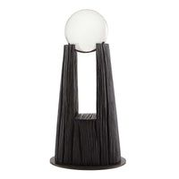 sculpture ebony textured based resin smoked crystal round top