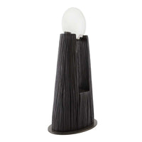 sculpture ebony textured based resin smoked crystal round top