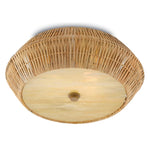 round flush mounted ceiling light fixture geometric natural rattan diffuser