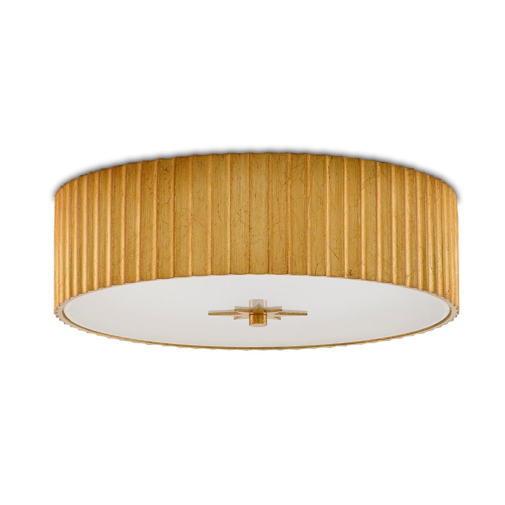 round ceiling mounted lighting fixture gold-leaf finish diffuser