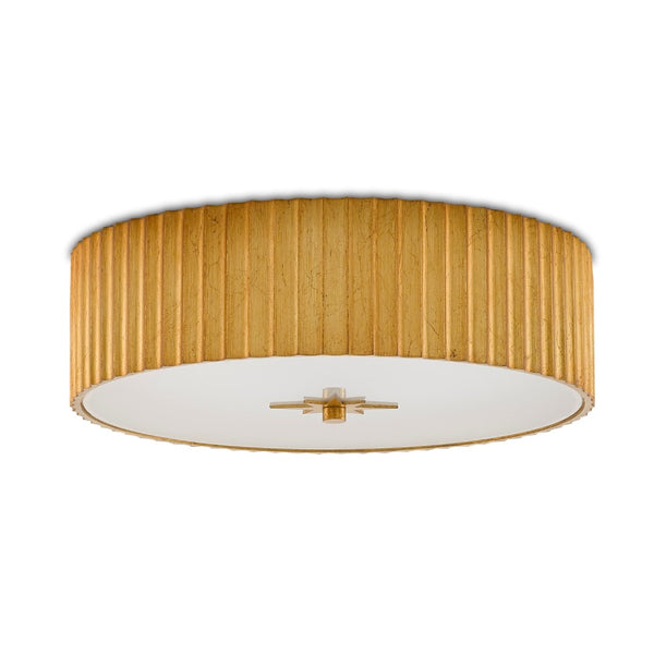 round ceiling mounted lighting fixture gold-leaf finish diffuser