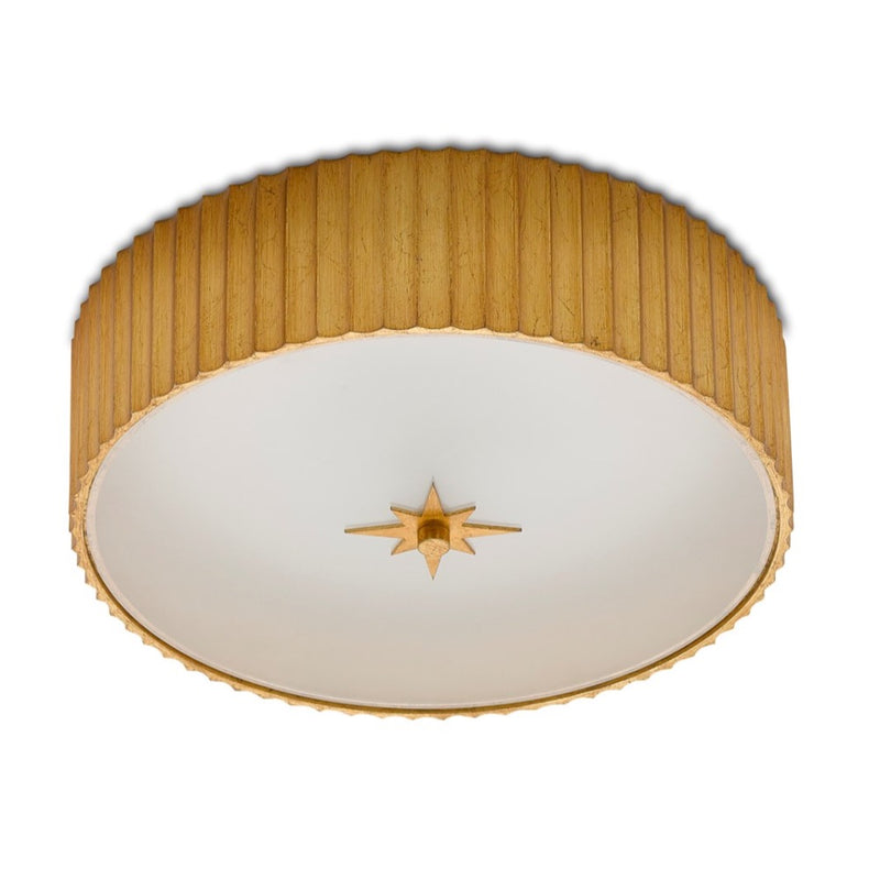 round ceiling mounted lighting fixture gold-leaf finish diffuser