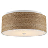 round ceiling mounted lighting fixture white finish natural abaca rope diffuser