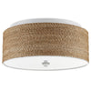 round ceiling mounted lighting fixture white finish natural abaca rope diffuser