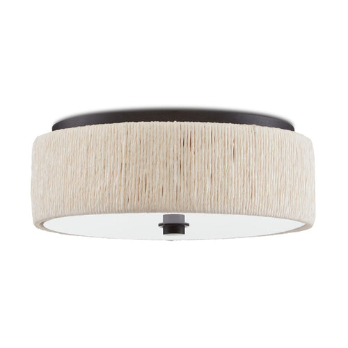 round ceiling mounted lighting fixture black finish white twine diffuser