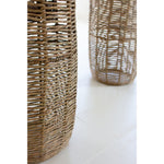 seagrass barrel planters set large small round organic