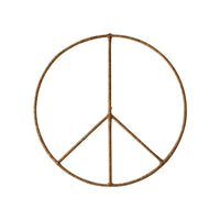 seagrass iron wall hanging peace sign organic large