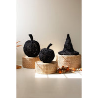 black painted twig pumpkins set of 2 small large