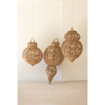 seagrass woven oversized ornaments set of 3 natural
