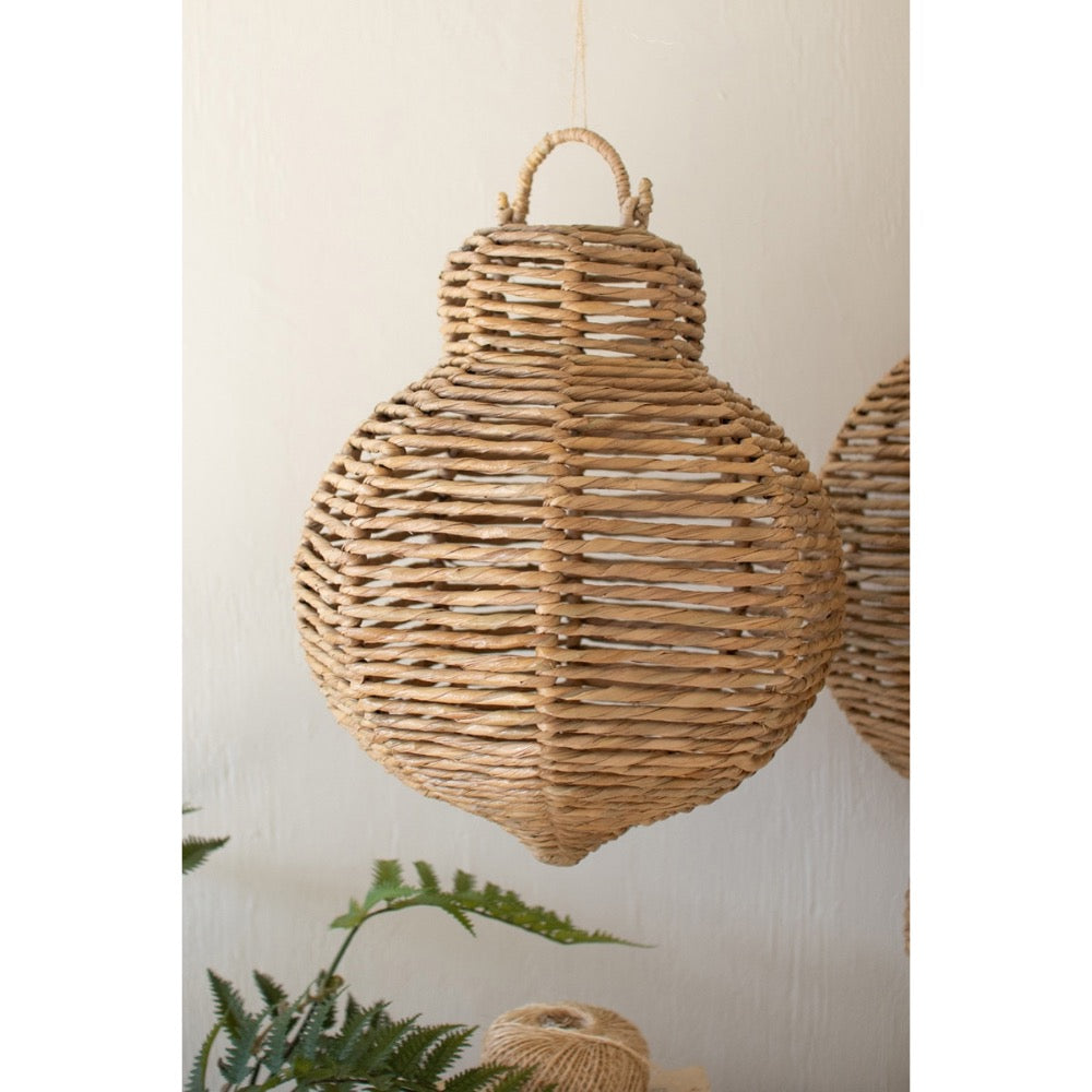 seagrass woven oversized ornaments set of 3 natural