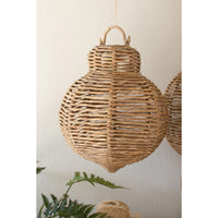 seagrass woven oversized ornaments set of 3 natural