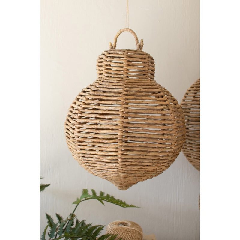 seagrass woven oversized ornaments set of 3 natural