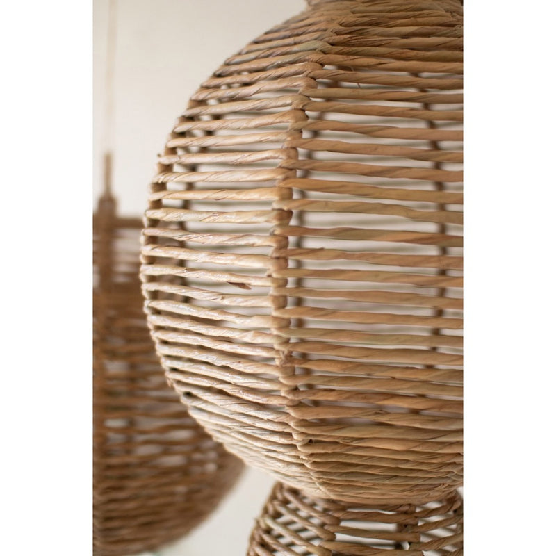 seagrass woven oversized ornaments set of 3 natural