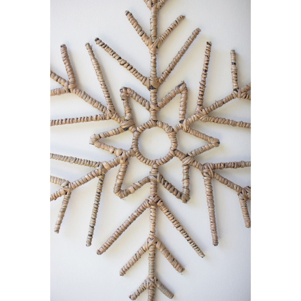 woven natural oversized snowflakes set of 2 natural