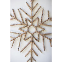 woven natural oversized snowflakes set of 2 natural