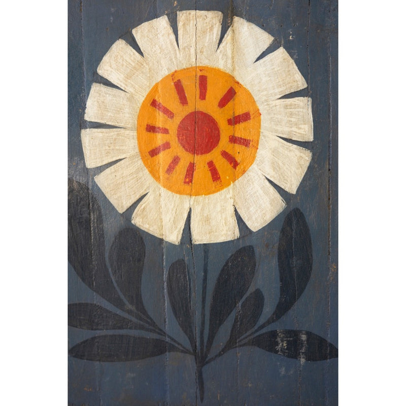 Hand Painted Recycled Wood Floral Wall Art 