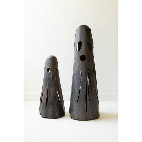 rustic iron ghost luminaries set of 2