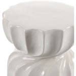 garden stool ceramic outdoor safe coral cream round