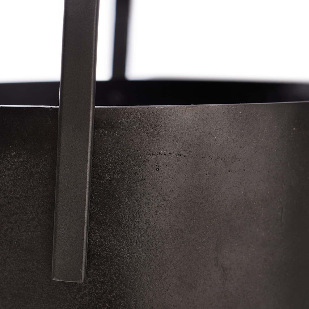 blackened aluminum firewood basket handle