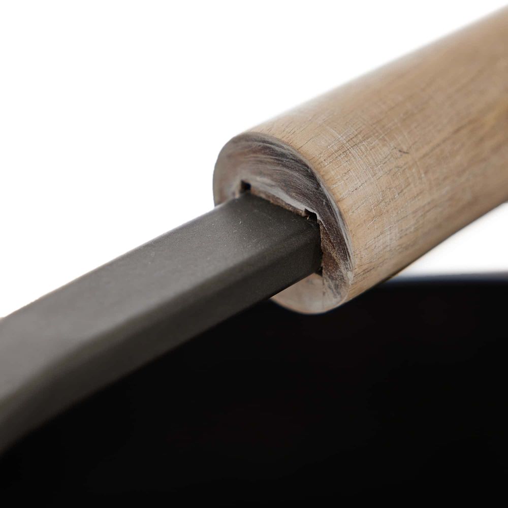 blackened aluminum firewood basket handle