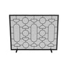 fireplace screen natural iron geometric gray finish 