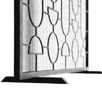 fireplace screen natural iron geometric gray finish 