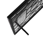 fireplace screen natural iron geometric gray finish 