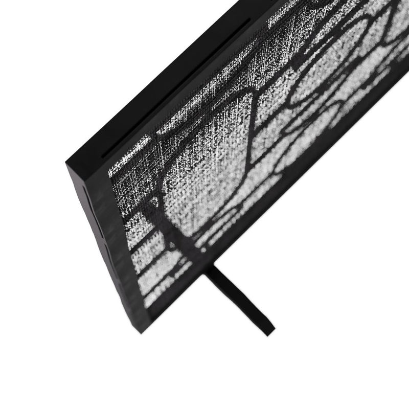 fireplace screen natural iron geometric gray finish 