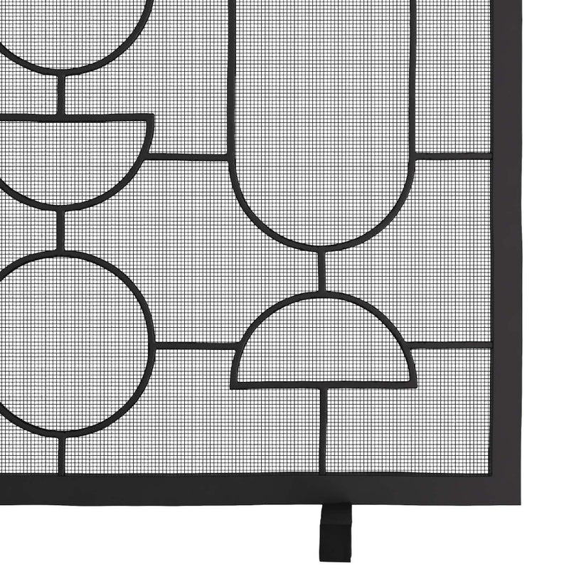 fireplace screen natural iron geometric gray finish 