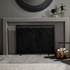 fireplace screen natural iron geometric gray finish 