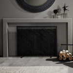 fireplace screen natural iron geometric gray finish 