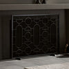 fireplace screen natural iron geometric gray finish 