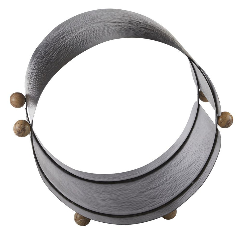 log holder modern hammered iron marble details round