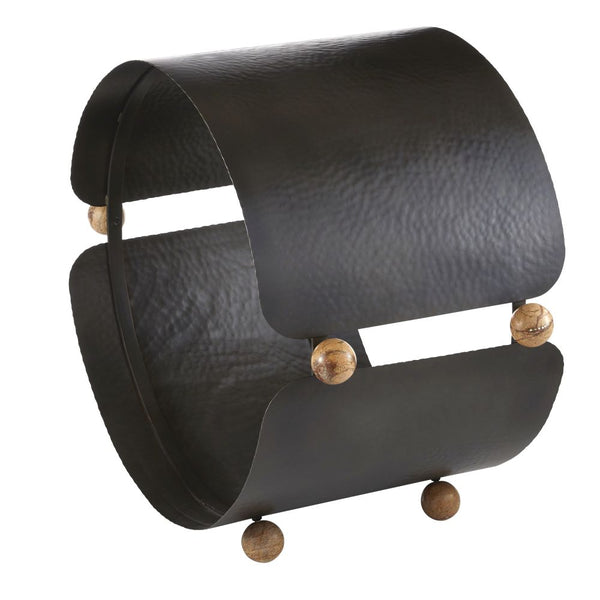 log holder modern hammered iron marble details round
