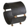log holder modern hammered iron marble details round