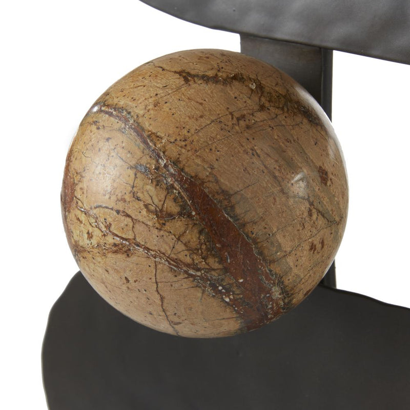 log holder modern hammered iron marble details round