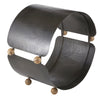 log holder modern hammered iron marble details round