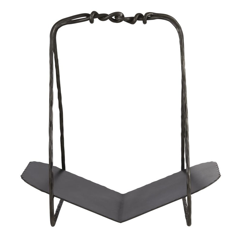 black finish hammered iron log holder 