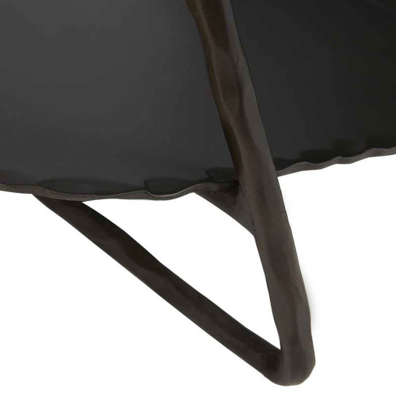 black finish hammered iron log holder 